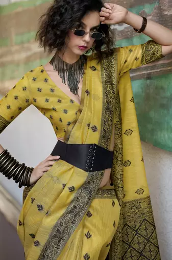 elegant tissue linen saree 