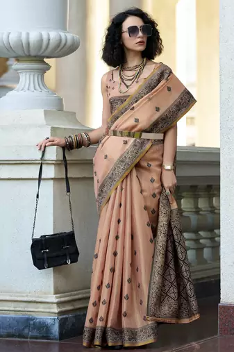 elegant tissue linen saree 