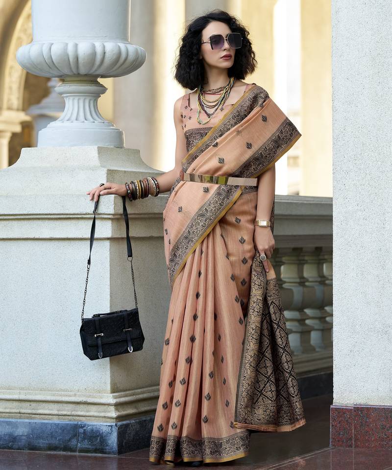 elegant tissue linen saree 