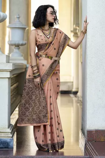elegant tissue linen saree 