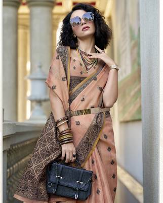 elegant tissue linen saree  3