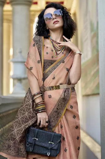elegant tissue linen saree 