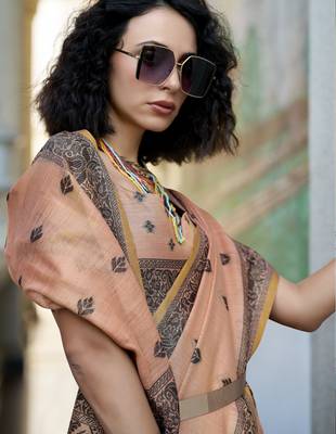 elegant tissue linen saree  4