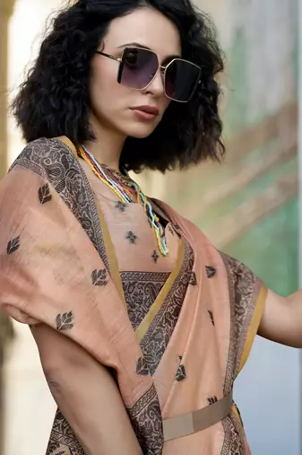 elegant tissue linen saree 