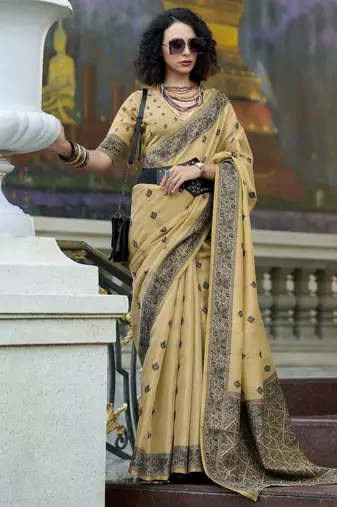 elegant tissue linen saree 