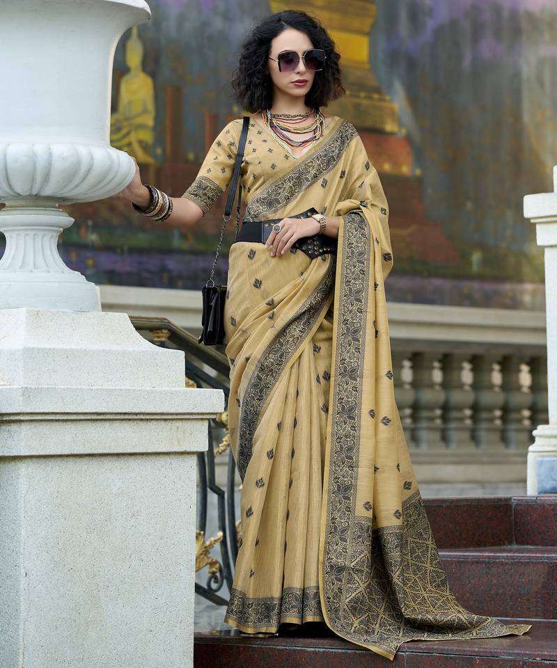 elegant tissue linen saree 