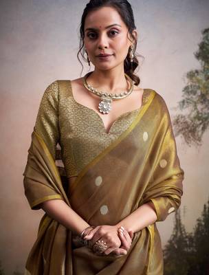 golden party wear & festive sarees 3