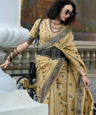 elegant tissue linen saree  2