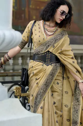 elegant tissue linen saree 