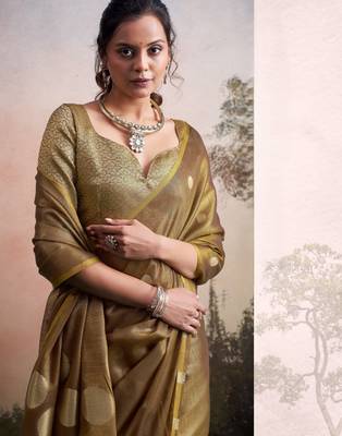 golden party wear & festive sarees 4