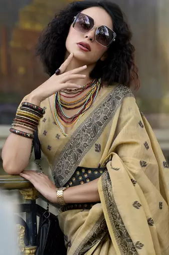 elegant tissue linen saree 