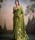 green designer party wear & festive sarees
