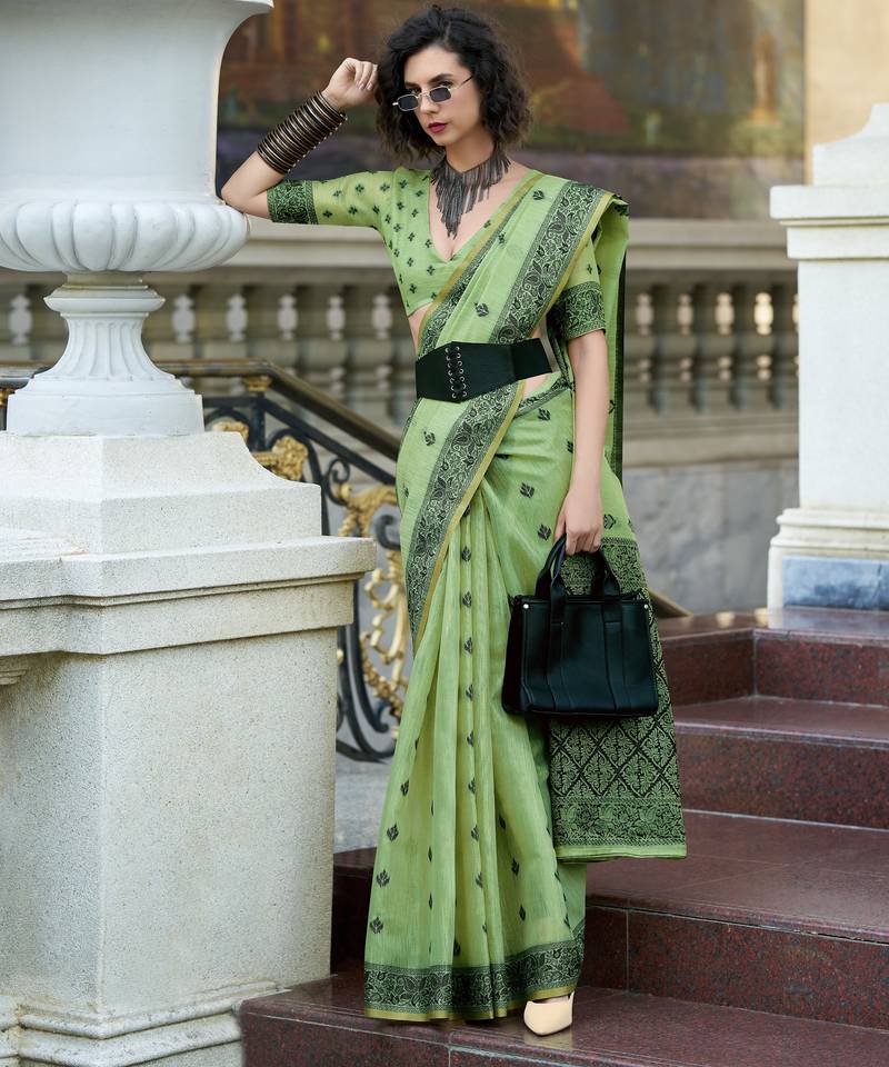 elegant tissue linen saree 