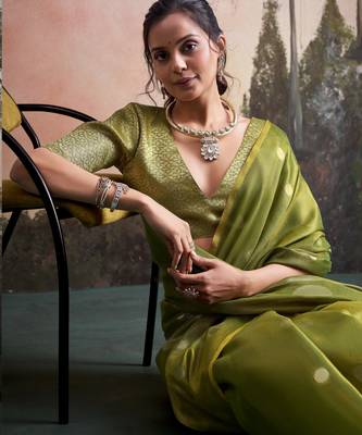 green party wear & festive sarees 3
