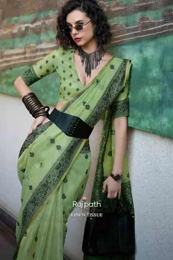 elegant tissue linen saree 