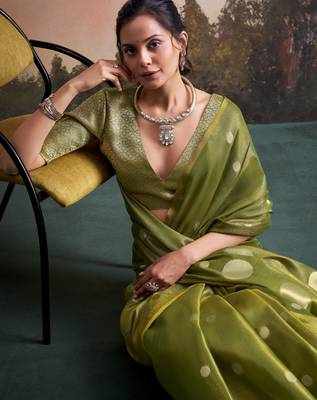 green party wear & festive sarees 4