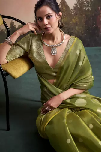 green party wear & festive sarees