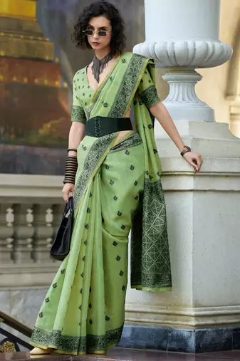 elegant tissue linen saree 