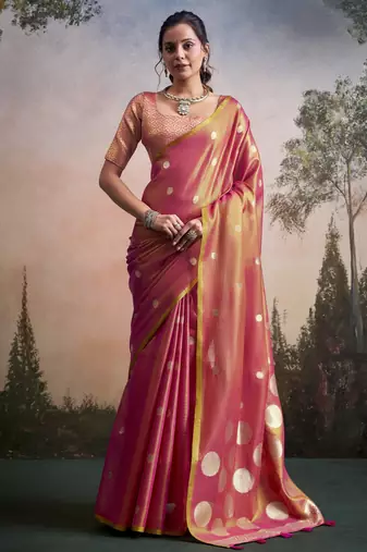 pink designer party wear & festive sarees