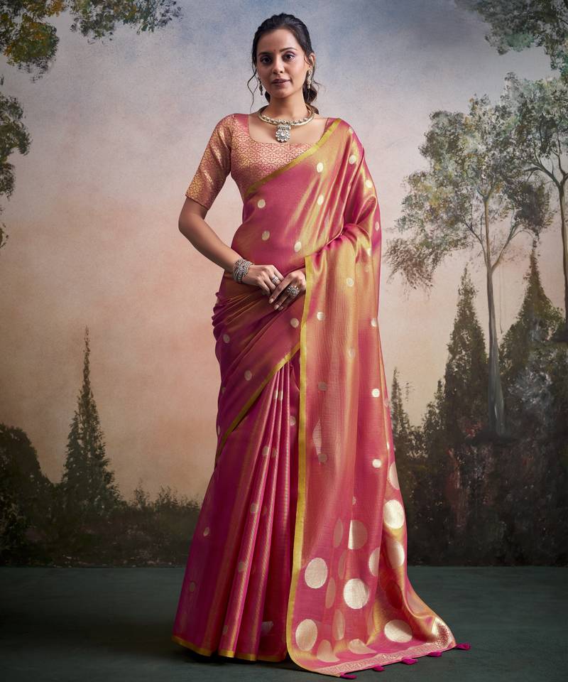 pink designer party wear & festive sarees