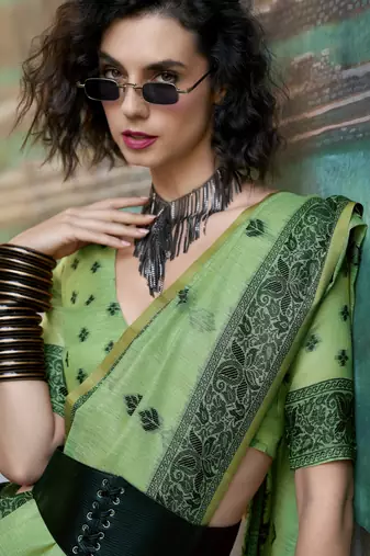 elegant tissue linen saree 