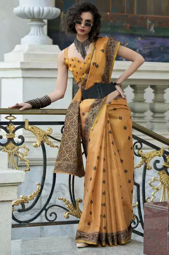 elegant tissue linen saree 