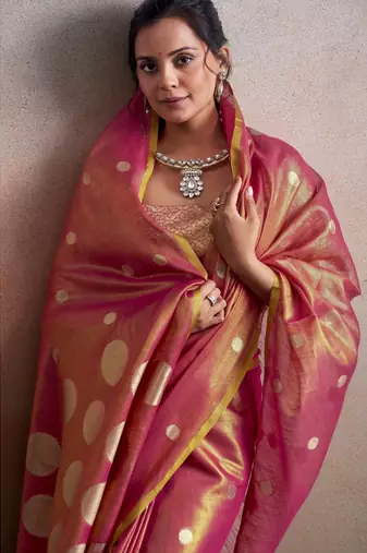 pink party wear & festive sarees