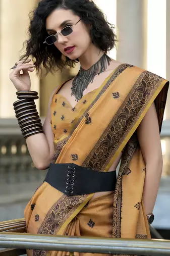 elegant tissue linen saree 