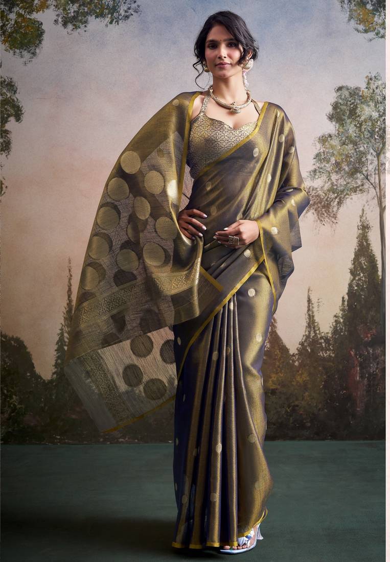 grey designer party wear & festive sarees