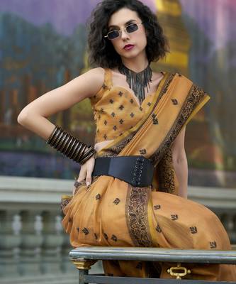elegant tissue linen saree  4