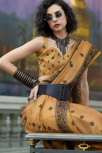 elegant tissue linen saree 