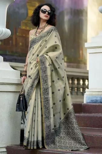 elegant tissue linen saree 