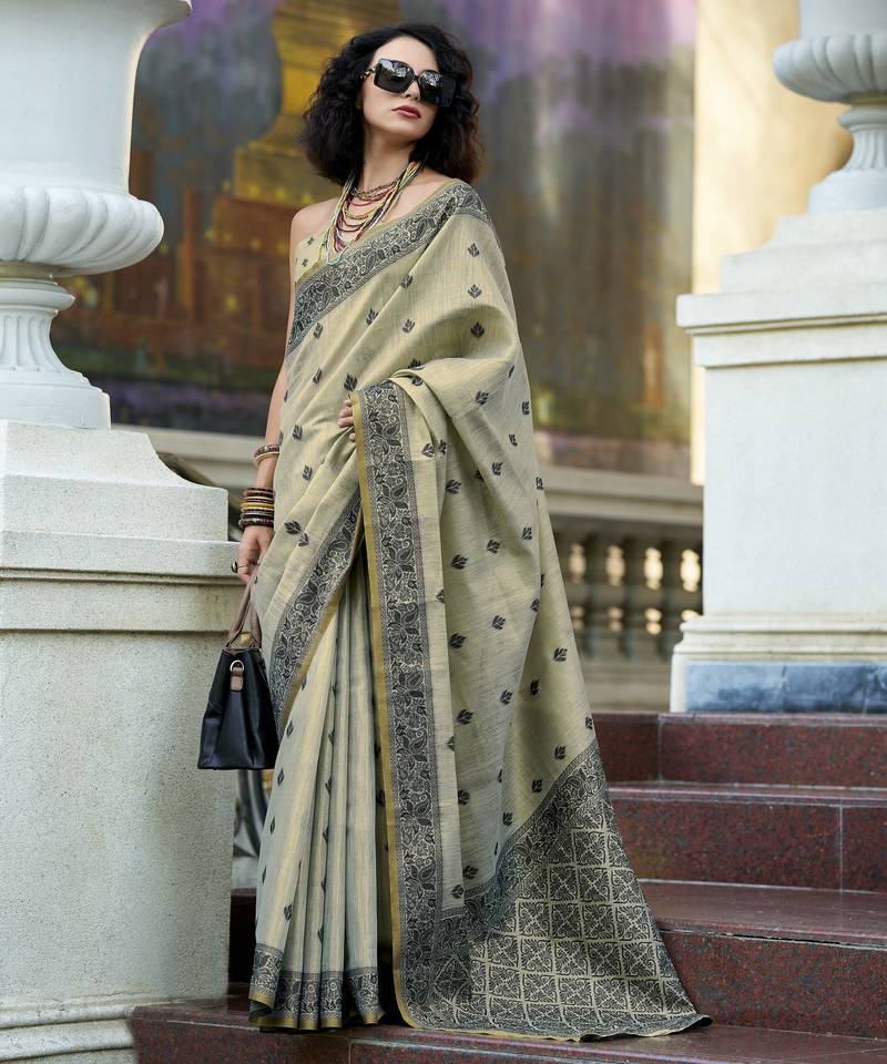 elegant tissue linen saree 