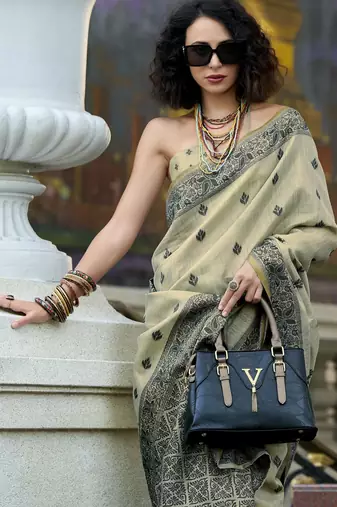 elegant tissue linen saree 
