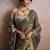 grey designer party wear & festive sarees