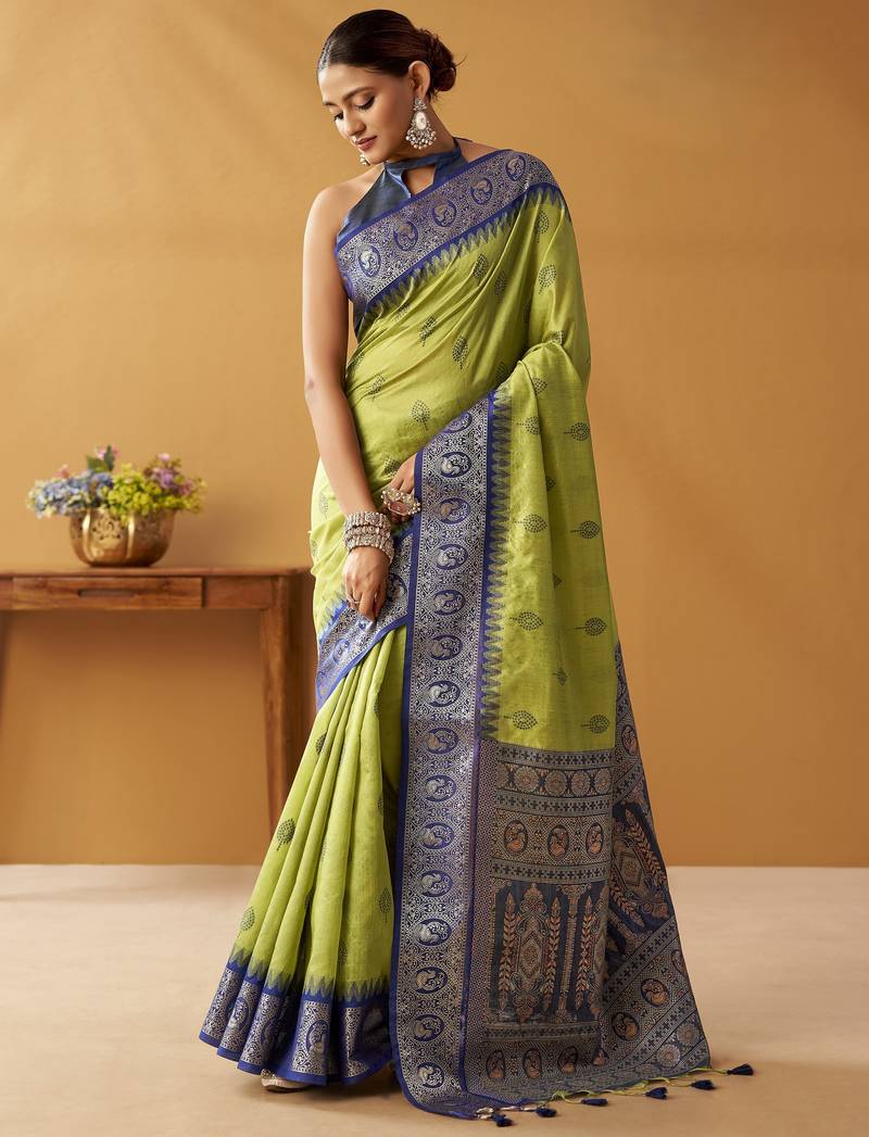 modal fancy cotton saree with pochampalli border & pallu