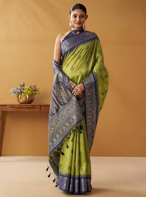 modal fancy cotton saree with pochampalli border & pallu 2