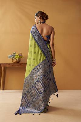 modal fancy cotton saree with pochampalli border & pallu 4