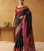 modal fancy cotton saree with pochampalli border & pallu
