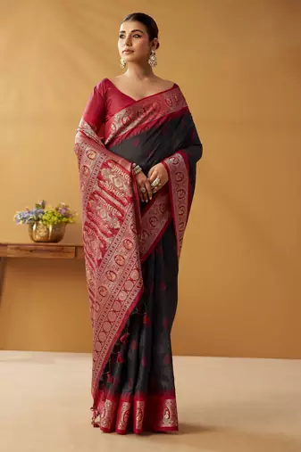 modal fancy cotton saree with pochampalli border & pallu