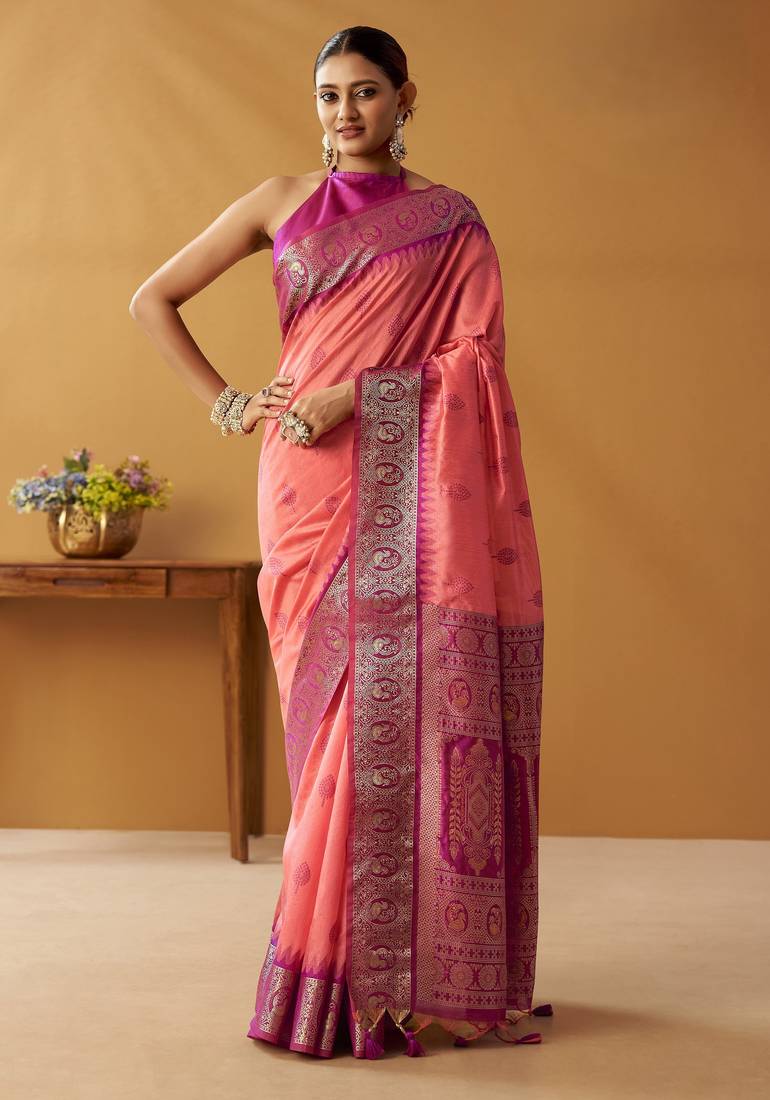 modal fancy cotton saree with pochampalli border & pallu