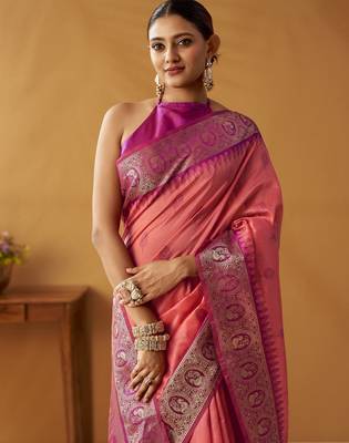 modal fancy cotton saree with pochampalli border & pallu 3