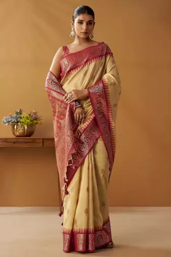 modal fancy cotton saree with pochampalli border & pallu