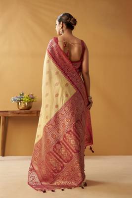 modal fancy cotton saree with pochampalli border & pallu 4