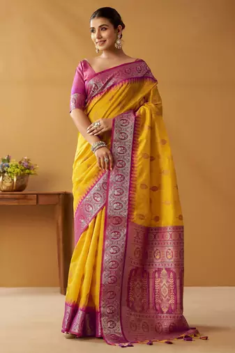 modal fancy cotton saree with pochampalli border & pallu