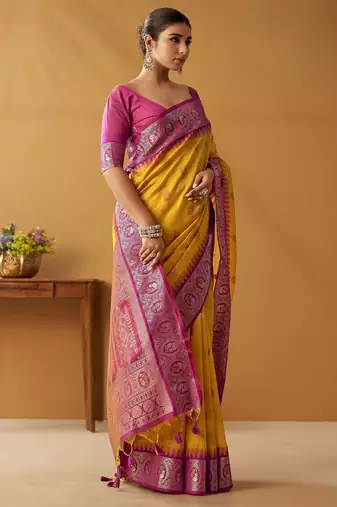 modal fancy cotton saree with pochampalli border & pallu