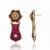 Ruby Mosaic Flower Statement Earrings | 18k Gold Plated Red Stone Floral Drop Earrings | Elegant Party Wear