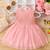 Pink floral embroidered net fit & flare kids dress