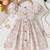 Multicolor floral printed cotton puff sleeve kids dress