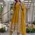 Designer crunchy silk embroidered gown set with dupatta & bottom | zari sequence party wear
